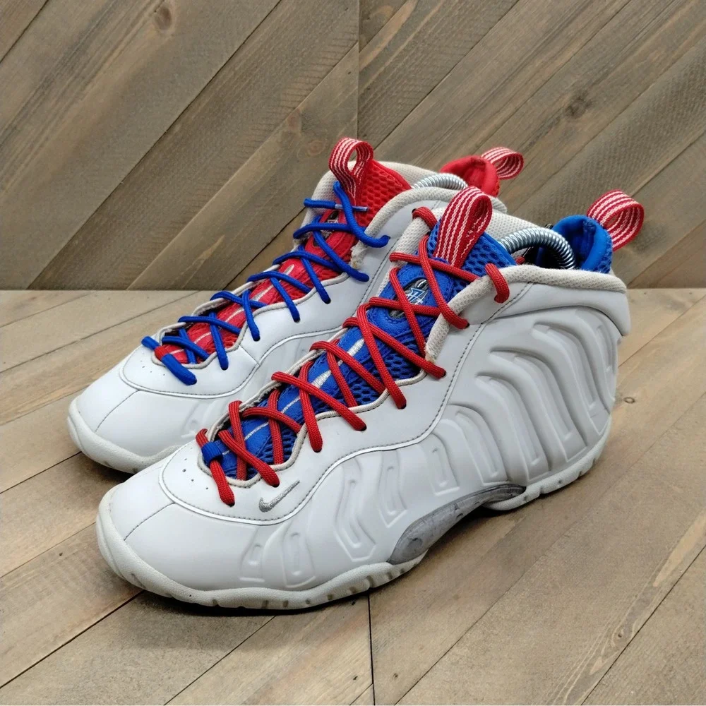 Nike Air Foamposite One Basketball‎ Shoes White Red Blue Sneakers